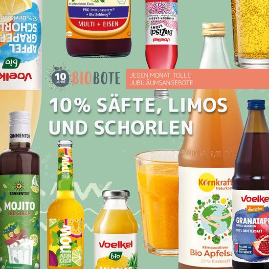 10% auf Säfte, Limos und Schorlen