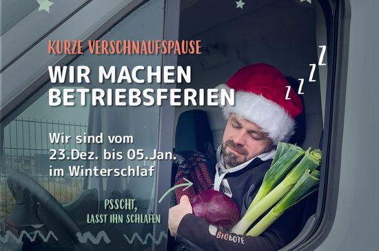 Kurze Verschnaufspause bis zum 02. Januar