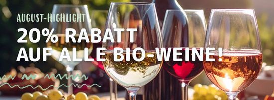 20% auf alle Bioweine im Juli