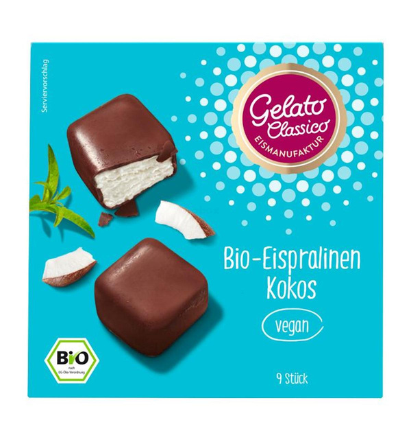 Produktfoto zu Gelato Classico - Eispraline Kokos, vegan - 135ml (9 Stück)