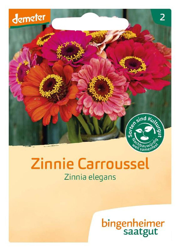 Produktfoto zu Bingenheimer Saatgut - Zinnie Carroussel