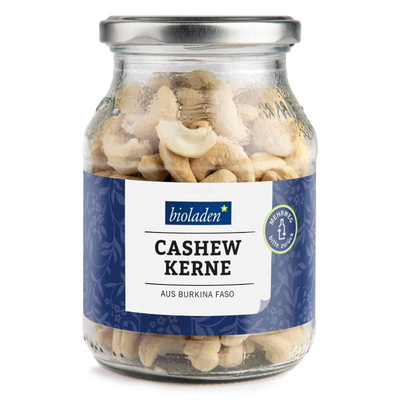 Produktfoto zu bioladen - Cashewkerne ganz im Pfandglas - 260g