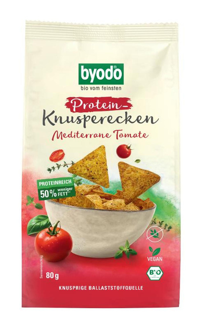 Produktfoto zu Byodo - Protein Knusperecken Mediterrane Tomate - 80g