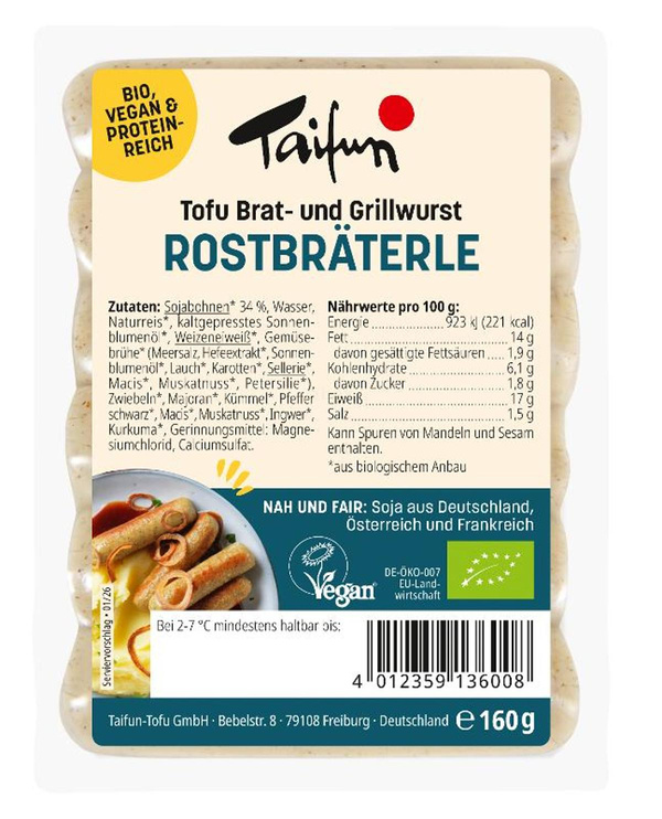 Produktfoto zu Taifun - Tofu Rostbräterle - 160g