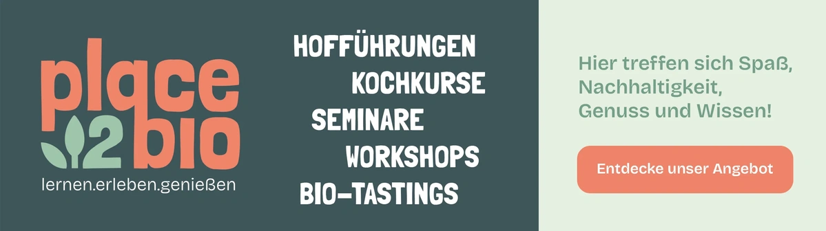 Teaser mit der Aufschrift plac2bio das Eventangebot des Bioboten