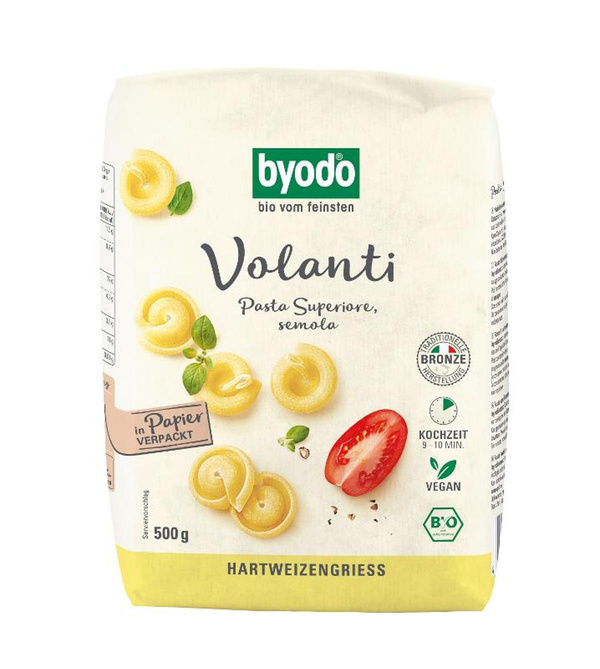 Produktfoto zu byodo - Volanti (gedrehte Hütchen) semola - 500g