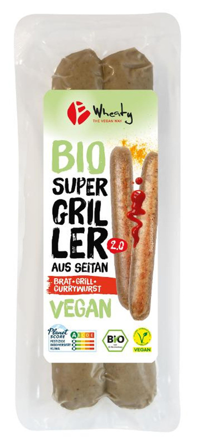 Produktfoto zu Wheaty - Vegane Super Griller 2.0 - 180g (2 Stück)