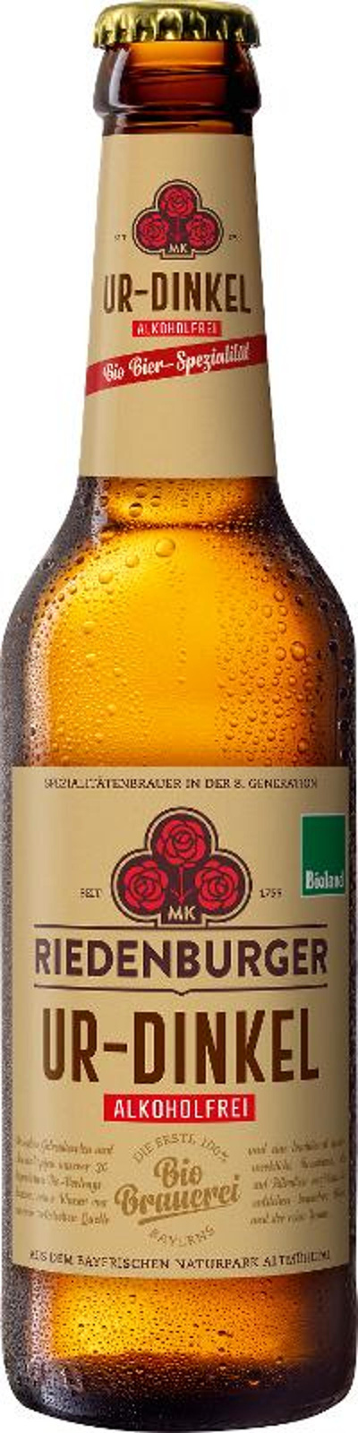 Produktfoto zu Riedenburger - Dinkelbier, alkoholfrei - 0,33l