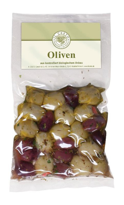 Produktfoto zu Il Cesto - Gefüllter Oliven-Mix mariniert - 175g