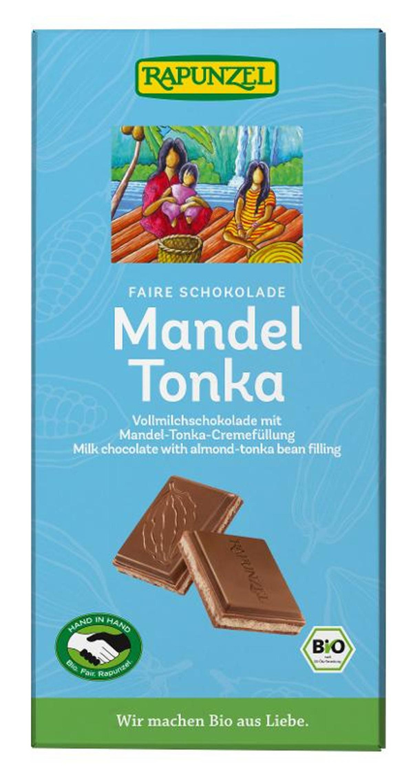 Produktfoto zu Rapunzel - Vollmilch Schokolade Mandel-Tonka - 100g