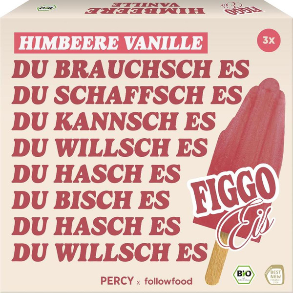 Produktfoto zu followfood - Stieleis Himbeere-Vanille FIGGO - 195ml (3 Stück)