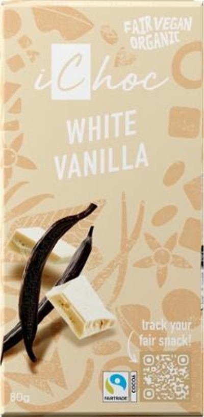 Produktfoto zu iChoc - White Vanilla Schokolade, vegan - 80g