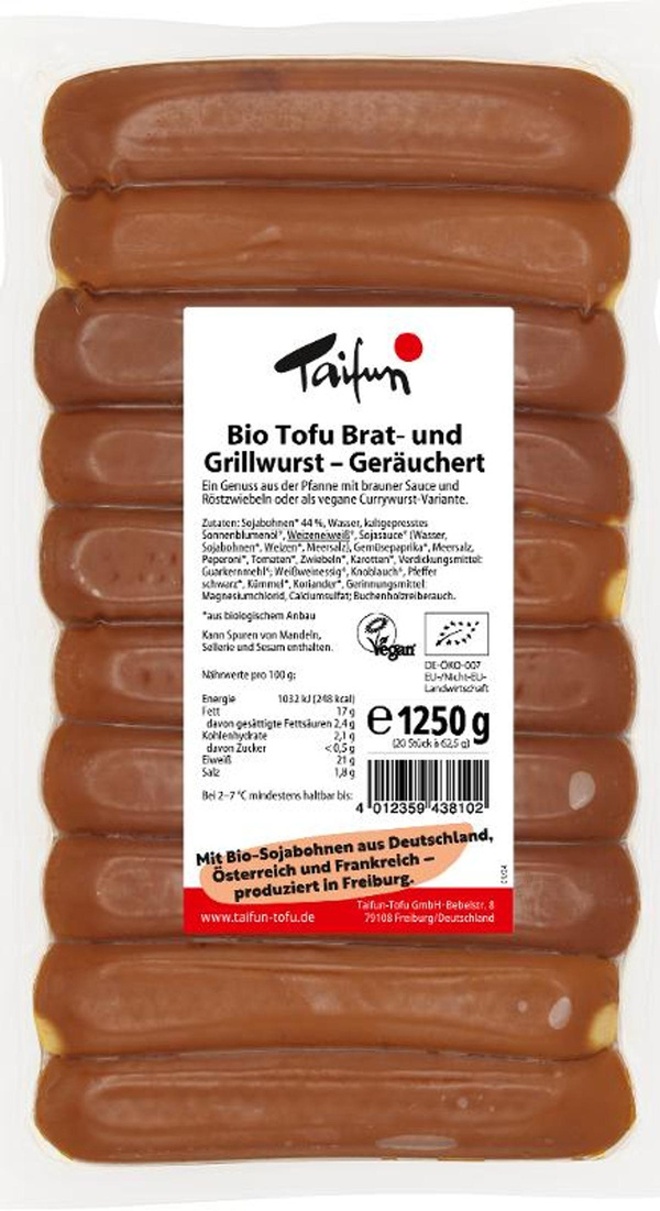 Produktfoto zu Taifun Tofu Bratwürstchen geräuchert - 1250g
