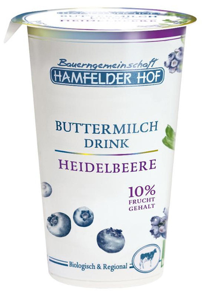 Produktfoto zu Hamfelder Hof - Buttermilchdrink Heidelbeere - 250g