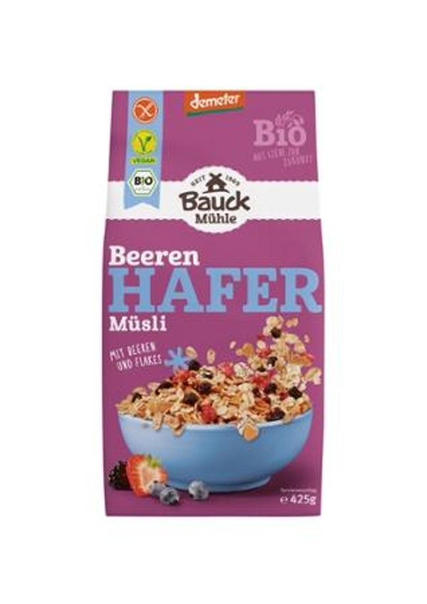 Produktfoto zu Bauck - Hafermüsli mit Beeren, glutenfrei - 425 g