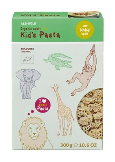 Produktfoto zu  ALB-GOLD - Kids Pasta Zoo Dinkel Nudeln - 300g
