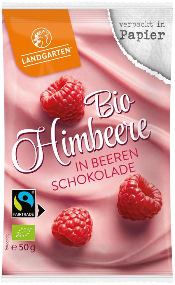 Produktfoto zu Landgarten - Himbeere in Weißer Schokolade - 50g