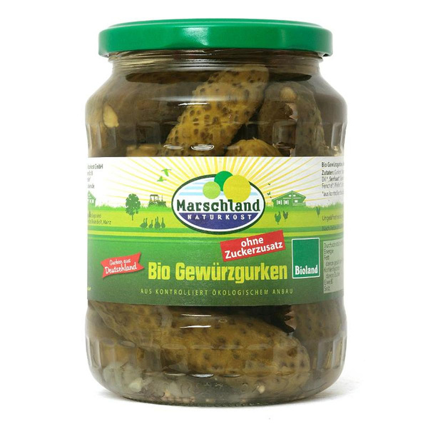 Produktfoto zu Marschland - Gewürzgurken ohne Zucker - 680g