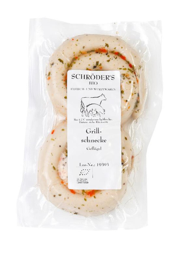 Produktfoto zu Schröders Bio - Grillschnecke Geflügel - 250g (2 Stück)