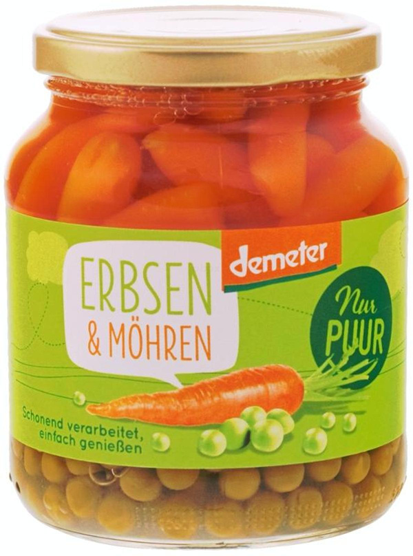 Produktfoto zu Nur Puur - Erbsen & Möhren - 350g