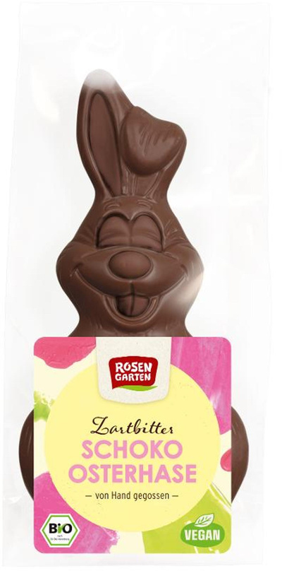 Produktfoto zu Rosengarten - Schoko Osterhase, Zartbitter 50 % Rabatt - 80g