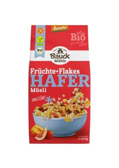 Produktfoto zu Bauck - Hafermüsli Früchte & Flakes, glutenfrei - 425g