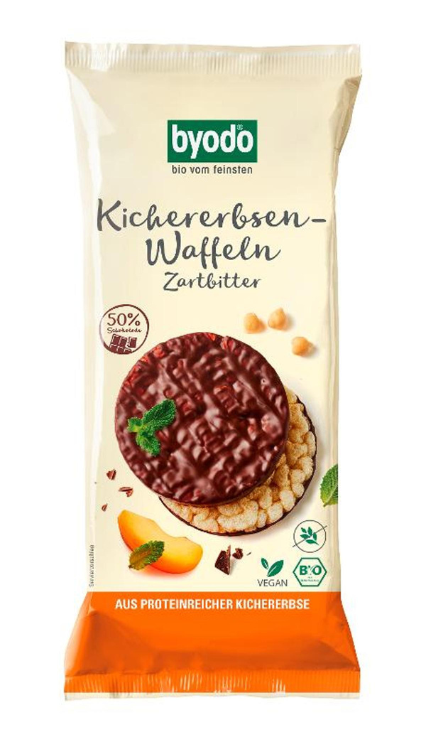 Produktfoto zu Byodo - Kichererbsen Waffeln, Zartbitter - 65g
