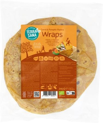 Produktfoto zu TerraSana - Gemüse Wrap Möhre&Kürbis - 240g (6 Stück)