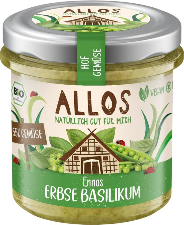Produktfoto zu Allos - Hofgemüse Erbse Basilikum - 135g