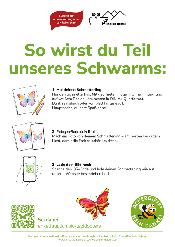 KI generiert: Anleitung zum Zeichnen, Fotografieren und Hochladen von Schmetterlingsbildern, um Teil eines Projekts zu werden.