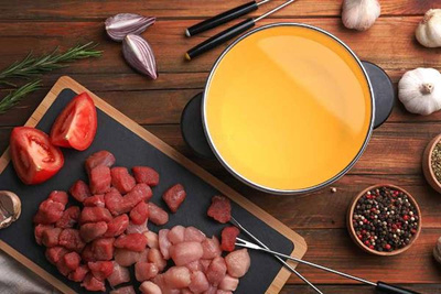 Produktfoto zu Fondue Fleisch - Pute, Hähnchen - ca. 900g