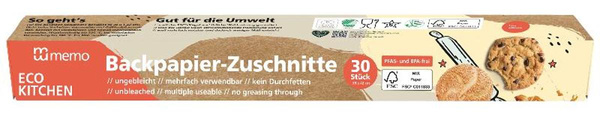 Produktfoto zu memo - Backpapier Zuschnitte - 30 Stück