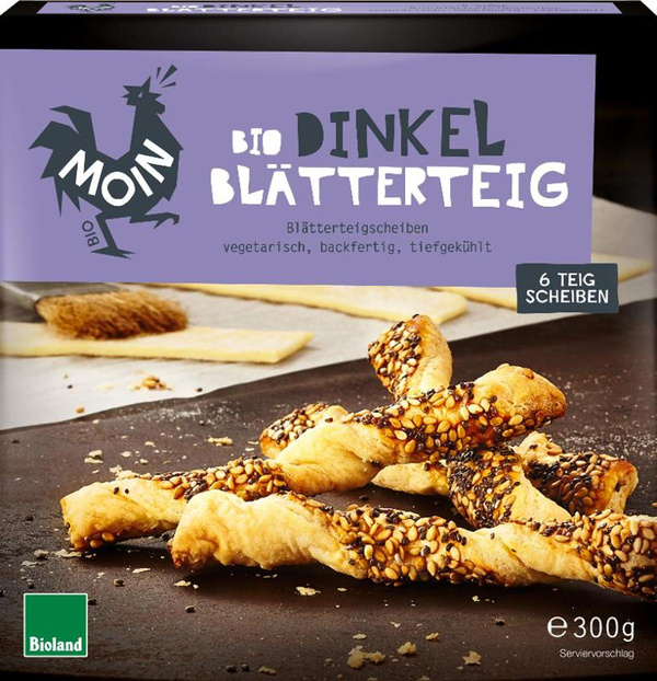 Produktfoto zu Moin - Dinkel Blätterteig, tiefgekühlt - 300g (6 Stück)