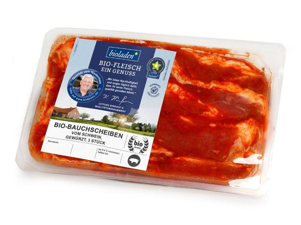 Produktfoto zu bioladen - Bauchscheiben vom Schwein, gewürzt - 300g