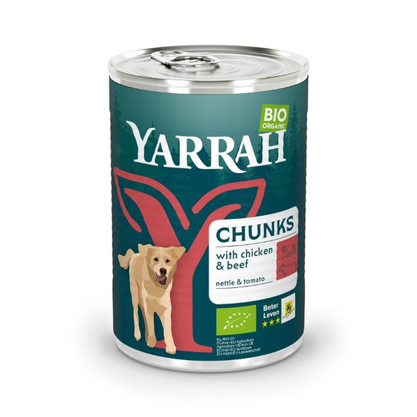 Produktfoto zu Yarrah - Hunde Bröckchen Rind und Huhn - 405g