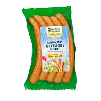 Produktfoto zu Ökoland - Geflügel Wiener Würstchen - 200g (5 Stück)