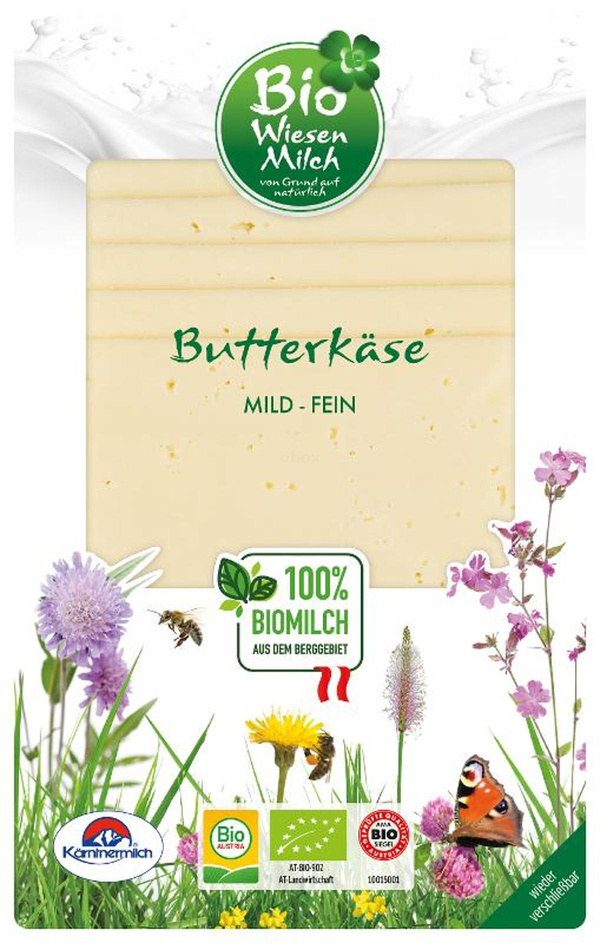 Produktfoto zu BioWiesenmilch - Butterkäse Scheiben - 100g