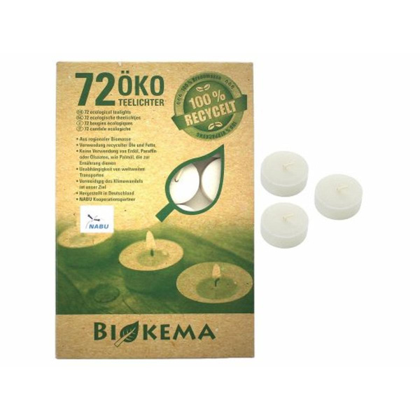 Produktfoto zu Biokema - Teelichter, recycelt - 72 Stück