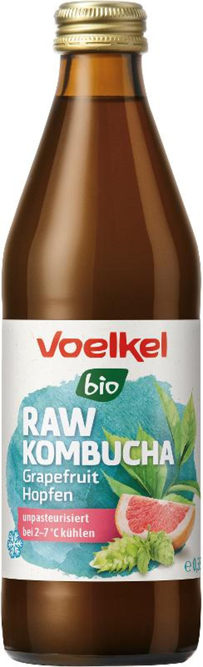 Produktfoto zu Voelkel - RAW Kombucha Grapefruit Hopfen - 0,33l