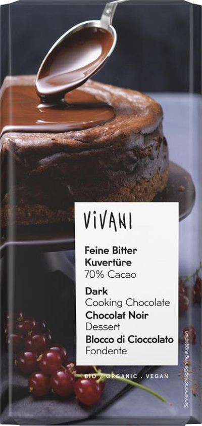Produktfoto zu Vivani - Feine Bitter Kuvertüre, 70% - 150g