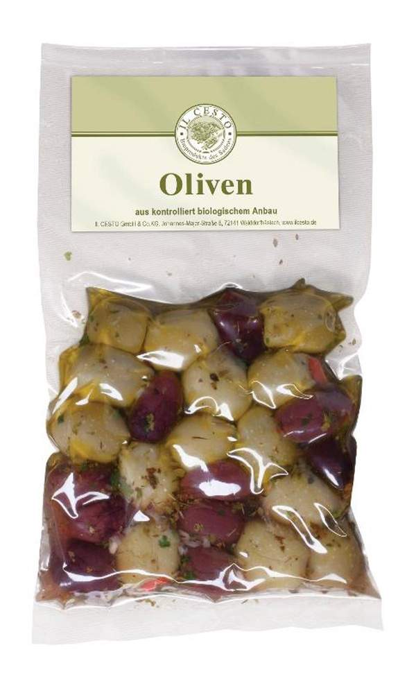 Produktfoto zu Il Cesto - Gefüllter Oliven-Mix mariniert - 175g