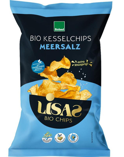 Produktfoto zu Lisas Bio-Kesselchips - Meersalz - 115g