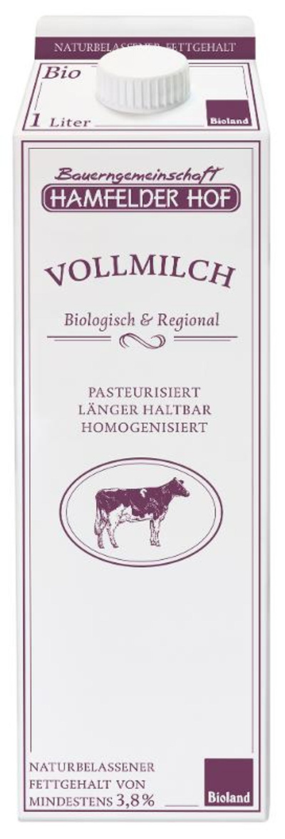 Produktfoto zu Hamfelder Hof - Vollmilch 3,8%, länger haltbar - 1l