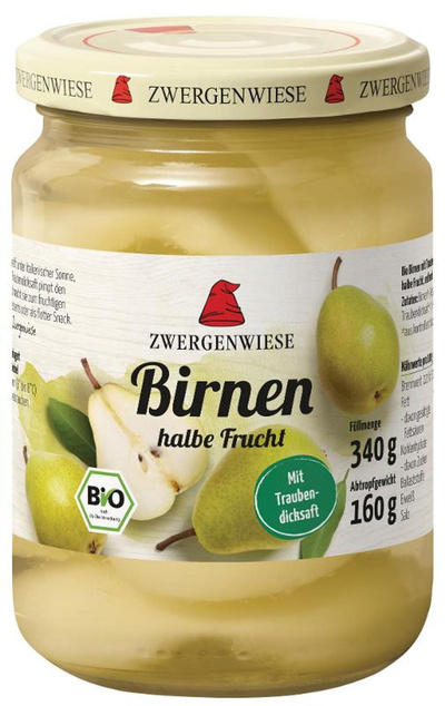 Produktfoto zu Zwergenwiese - Birnen, halbe Frucht - 340g