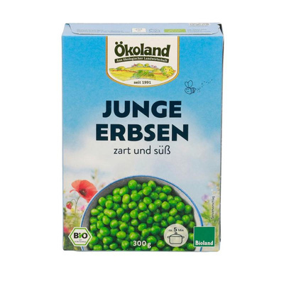 Produktfoto zu Ökoland - Junge Erbsen, tiefgekühlt - 300g