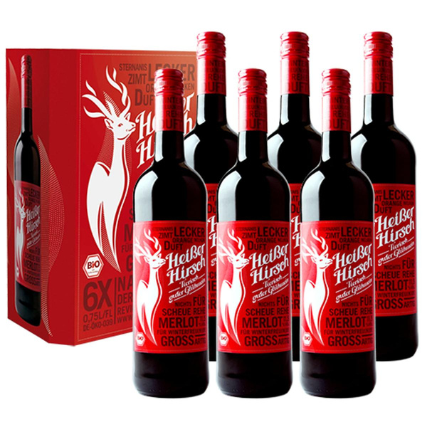 Produktfoto zu Heißer Hirsch rot - 6 x 0,75l