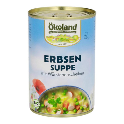 Produktfoto zu Ökoland - Erbsensuppe mit Würstchen - 400g