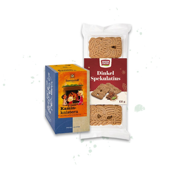 Gewinn Türchen 4: Dinkel-Spekulatius, Tee Kaminknistern