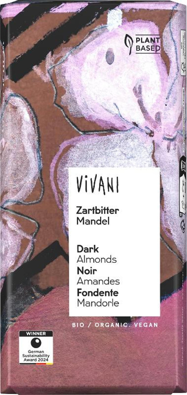 Produktfoto zu Vivani - Zartbitter mit Mandeln - 100g