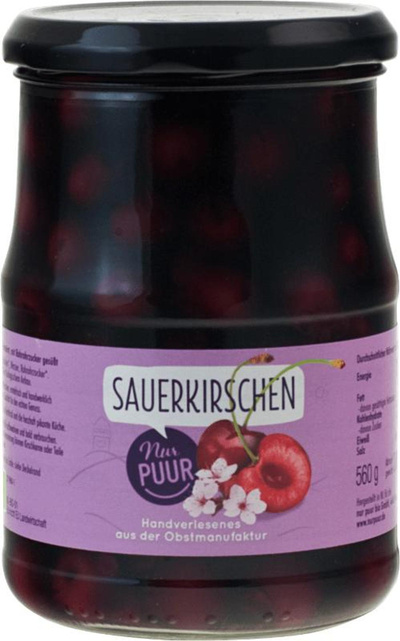 Produktfoto zu Nur Puur - Sauerkirschen, entsteint - 560g